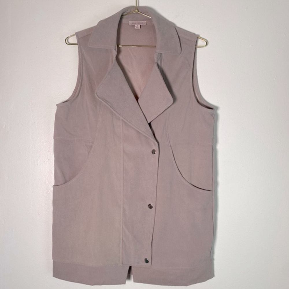 Remixmess Women’s Sleeveless Khaki Beige Overlap Vest Top Size Small